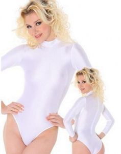 Halloween cospaly tinta unita unisex Catsuit Costumi Sexy bianco Lycar Spandex zentai Unitard body