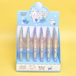 Gelpennor 36 datorer/parti kawaii mjölkko prins clip penna söt 0,5 mm svart bläck presentförpackning kontorsskola leveranser grossist