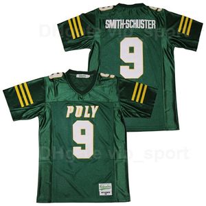 C202 Men High School Long Beach Polytechnic Jackrabbits Jersey 9 Smith-Schuster Football Team Color Green Sport Pure Cotton Stitched