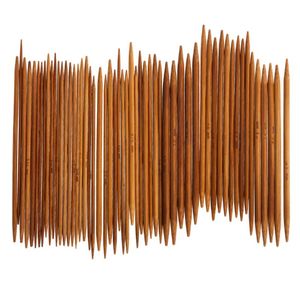 SEWING NOTIONS TOOLS 55PCS 11Sizes Double Pointed Carbizized Bamboo Sweate Stickning Nålar Tillbehör DIY Sweater Weave Tool