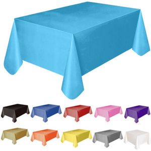 Wedding Decorations Plastic Disposable Solid Color Tablecloth Birthday Party Wedding Christmas Table Cover Wipe Covers Rectangle Desk Cloth Decor
