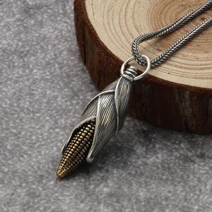 Charms Sterling Silver Pendant For Men Vintage Corn Men s Fashion Chinese Style JewelryCharms