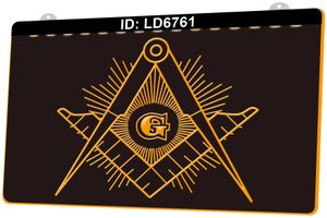 LD6761 Masonic Mason Freemason Emblem Light Sign LED 3D Engraving Wholesale Retail