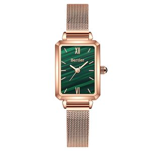 Women's leather mesh with waterproof fashion small green watch Japanese movement watch gift