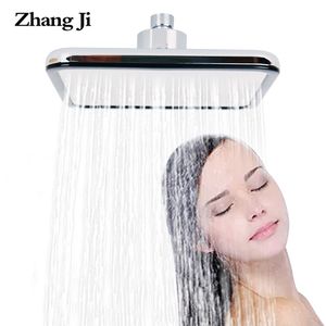 Zhangji Square ABS 20 cm High Pressure Top Shwoer 320 Tiny Holes Rainfall Shower Head 8cm Hand Held 80 Holes Shower Tap Set 201105