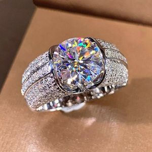 Mode Damen Diamant Ringe Schmuck Herren Silber Kristall Ringe Hochzeit Verlobungsring für Frauen