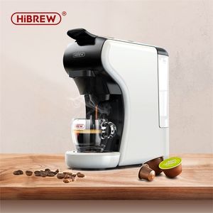 HiBREW 4 in 1 Multiple Capsule Coffee Maker Full Automatic With Cold Milk Foaming Machine Frother Plastic Tray Set 220707