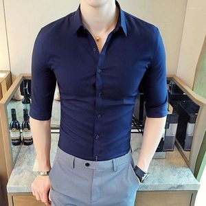 British Style Shirt Solid Men Manga longa Moda 2022 Autumn Business Formal Wear camisas Slim Fit Blusa casual 4xl Molus de moletom masculino