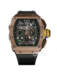 Orologio meccanico automatico da uomo Movimento Japan West Iron City Cinturino in caucciù naturale misura 49x41mm316 movimento multifunzione in acciaio pregiato RM11