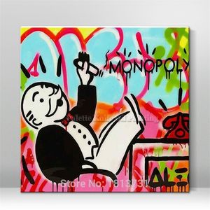 Alec Graffiti painting pop street urban money art on canvaswall pictures for living room home decor wall decoratior3 T200904