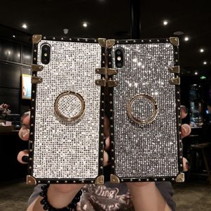 Wholesale black iphone white case resale online - Glittering sequins square box back cover case for iphone pro max x xr xs max plus256W