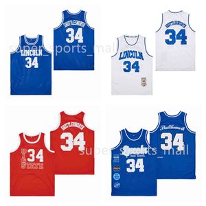 Movie Basketball Jerseys Jesus Shuttlesworth Lincoln 34 Ray Allen Jersey