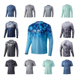 Jaktjackor Anpassade fiskeskjortor HUK Performance Långärmad sommarhuvtröja Quick Dry jacka Andas Klänningar Camisa Pesca Jersey Sport