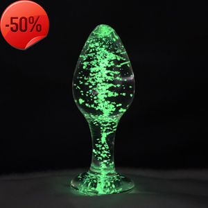 Wholesale smooth anal resale online - Luminous Glass Smooth Touch Crystal Jewelry Butt Plug Gay Anal Bead Erotic Sex Toys for Couples Sex shop for couples