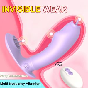 Vibrador para mulheres lambendo controle remoto clit￳ris de vibrador de vibradoras estimula calcinhas invis￭veis masturbador feminino brinquedos sexy