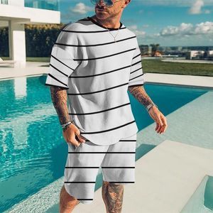 Herrspårar Summer Men Tracksuit T Shirt Fashion Man 2 Piece Set 2022 Casual Short Sleeve Shorts Set Loose Sport Jogging Suit Clothing