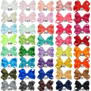 40 Colors choose Korean 3INCH Grosgrain Ribbon Hairbows Baby Girl Accessories With Clip Boutique Hair Bows Hairpins Hair ties free ship