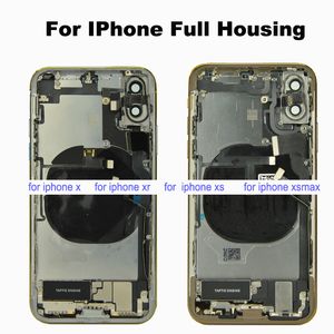 Casa completa para iPhone x xs xr max novo chassi de moldura intermediária traseira tampa da bateria de montagem de alojamento completo