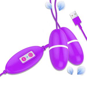 NXY Vibratörler Güçlü USB Şarj Çift Titreşimli Yumurta 12 Hız Klitoris Stimülatörü G-Spot Vajinal Masaj Kurşun Vibratör Kadınlar için Seks Oyuncakları 0407