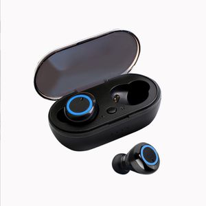 Y50 TWS Bluetooth hörlurar trådlösa hörlurar Tuffa kontroll Stereo Headset Sport öronsnäckor med laddningsbox för telefon