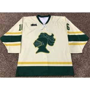 C26 Nik1 Seltenes Vintage MAX DOMI London Knights Hockey-Trikot mit Stickerei und Nähten. Passen Sie Trikots mit beliebiger Nummer und Namen an