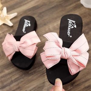 Girls princess Slippers Kids Beach Fashion Bowknot Casual Sandals Summer Comfortable Women Home Shoes Children Slippers s183 220426