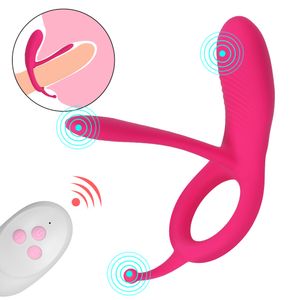 Produtos adultos Remoto Cock Ring Clitoral Penis Penis Rings Vibrador para homens 10 Velocidade Sexy Toys for Couples