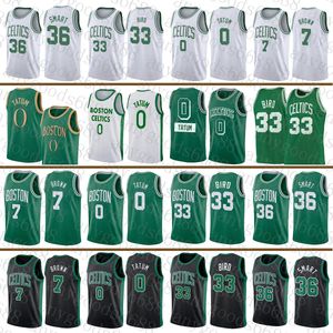 Bostons Celtics Mens Basketball Jersey Jayson Tatum Larry Bird Jaylen Brown S xl Marcus Smart Black