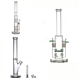 Three types of extra heavy duty hookahs bong including 9mm thick glass water pipes 18mm jointed straight pipe