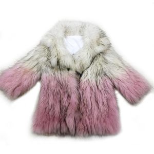 Women's Fur & Faux Genuine Leather Raccoon Edge Women Vest Coats Autumn Cardigans Open Stitch Winter Turn-down Collar Jackets FemaleWomen's