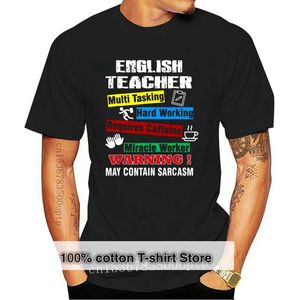 Heren t-shirts Engels leraar geschenken Grappige vaardigheid Teaching Shirt Hirt Heren Summer Winter Style Fashion Swag Men T Shirts. Jas kleding topsme