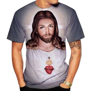 남자 티셔츠 도착 여름 티셔츠 셔츠 크로스 패션 3D 프린트 티셔츠 예수에 대한 사랑에 대한 사랑에 대한 사랑에 대한 사랑에 대해 기독교인 티 탑 카미 세타