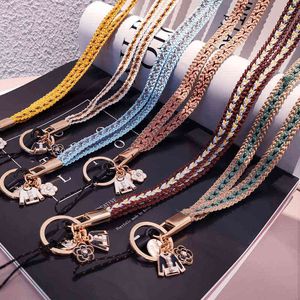 Mobile Phone Straps Phone Wrist Straps Weave Strap Wrist Rope Hanging Neck Rope Colorful Ornaments Key Chain AA220318