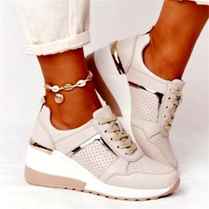 Marka Design Kobiety Casual Buty Wysokość Zwiększenie Sport Wedge Buty Poduszki powietrzne Wygodne Sneakers Zapatos de Mujer 220330