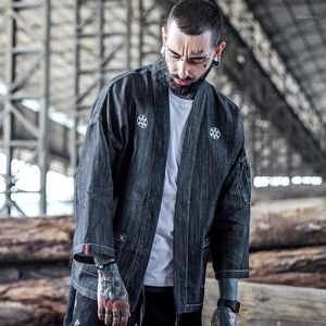 Japanese Denim Kimono Jacket för män Streetwear 2022 Fashion Coat Men's Jackets