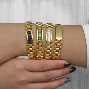 Link Chain Luxury Stainless Steel 18K Gold Plated Bracelets Jewelry For Women High Quality 3A Watch Bracelet Couple GiftLink LinkLink Lars22