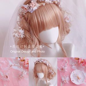 Outros suprimentos de festa de evento Lolita Acessórios Menina japonesa doce e adorável Princesa Flower Pearl Capacete de cabelo