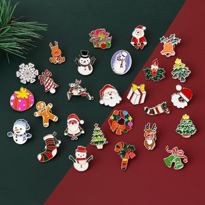 Emaye Broşlar Pin ve Rozetler Karikatür Noel Baba Elk Bell Sock Snowman Lüks Broşlu Noel hediyeleri Toptan DR E3