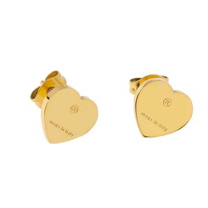 Top Quality Luxury Women Fashion Heart Love Stud Classic Size Stainless Steel Couple Gifts Designer Jewelry Engagement Earrings