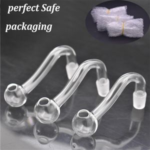Bent Glass Oil Burner Pipe 10mm 14mm 18mm Female Male Sherlock Smoking Pipes Adapter Hand Pipe Hookah Bong Accessories