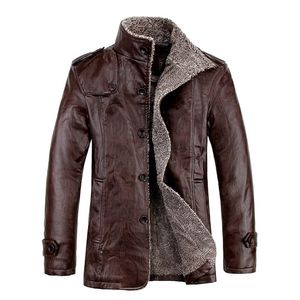 Mens Leather Jackets Classic Motorcycle Bike Cowboy PU Jacket Male Velvet Casual Coat Warm Brand Clothing Plus Size 8XL 201127