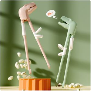 Cartoon Dinosaur Learning Training Chopsticks Kids Training Helper 1Pair Portable Children Tabelleware Löstagbar 20220514 D3