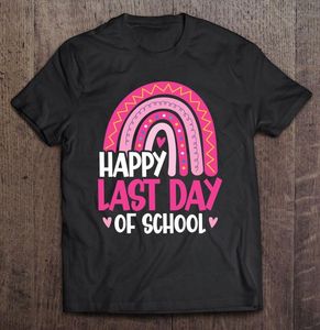 Escola Camisas De T Para Meninas venda por atacado-Camisetas masculinas no último dia de escola arco íris almoço da senhora criança garotas camiseta para homens roupas de anime roupas de roupas