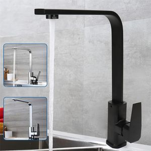 Matte Black/Brushed Nickle Kitchen Faucet And Cold Water Mixer 360 Degree Rotating Vessel Sink Tap Wall Mounted for 220401