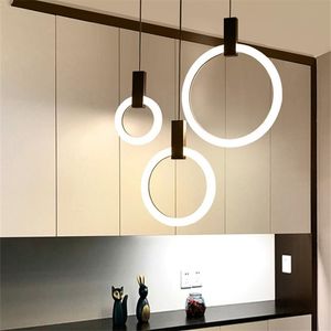 Pendant Lamps Nordic Modern Designer Ring Lights Gold Coffee Simple Luxury Hanging Creative Individual Restaurant Bar LuminairePendant