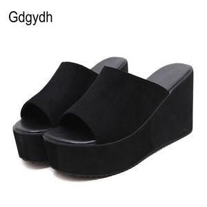 Gdgydh Summer Slip On Mulheres Sandálias Plataforma Salto Alto Fashion Open Toe Senhoras Sapatos Casuais Confortável Promoção Promoção 220412