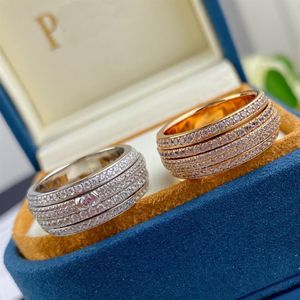 Serie de posesión anillo de anillo Rose Rose extremadamente de 18 km joya de plata esterlina joya de lujo rotatable diseñador de marca de regalos exquisitos305w