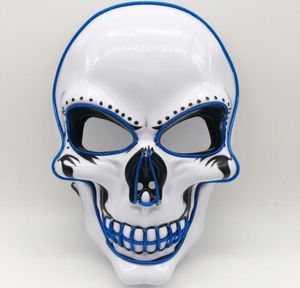 Хэллоуин светодиодные черепа Светящая маска ужас Призрак Глава мужчины и Женщины ПВХ ПЕРЕМЕНИ ПАРТИЯ GC1388