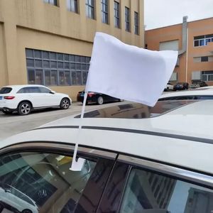 2022 Sublimation Voiture Drapeau Blancs Bannière Drapeaux Blanc Couleur Chaleur Presse Fabirc Graden Drapeaux 11.8 *