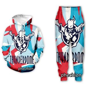 Erkeklerin izleri phechion erkekler/kadınlar Thunderdome 3d baskılı giyim uzun kollu moda sweatshirt hoodies erkek spor pantolon p38men